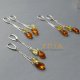 Natural amber long earrings